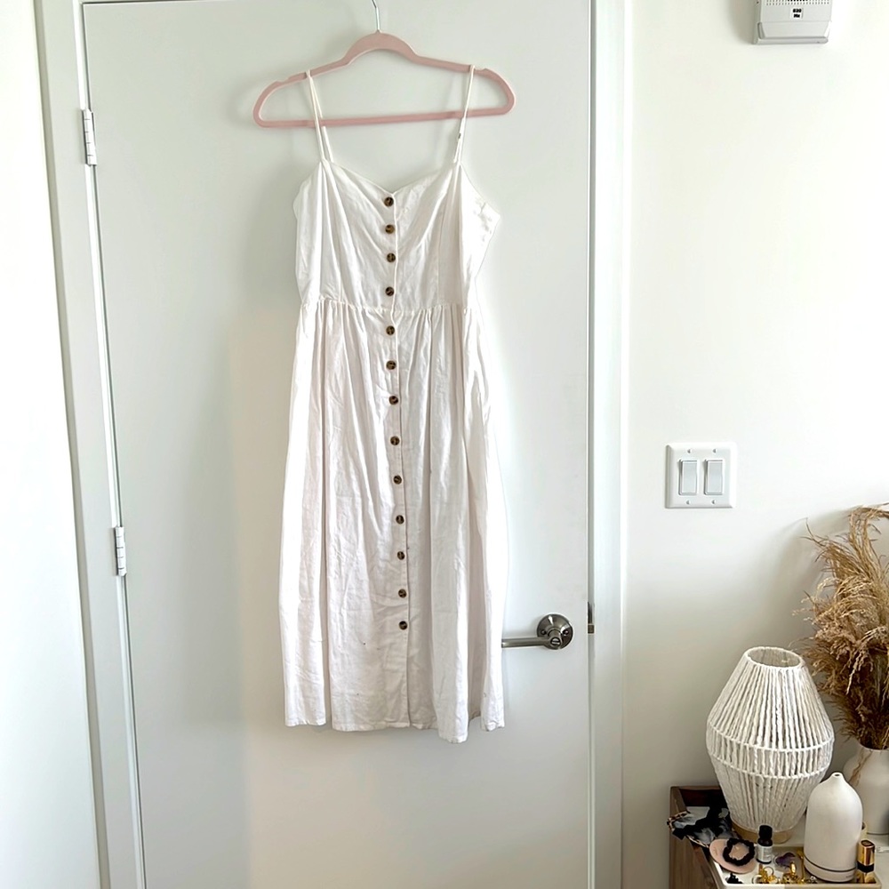 White linen dress